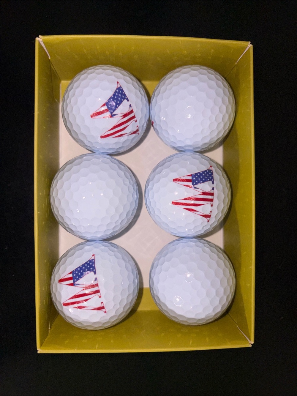 Patriotic Flag Golf Balls - White, Red & Blue - (Brand)
